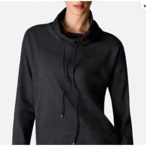 Women's‎ Wolford Faux Suede Cowl Neck Pullover Size Small Black